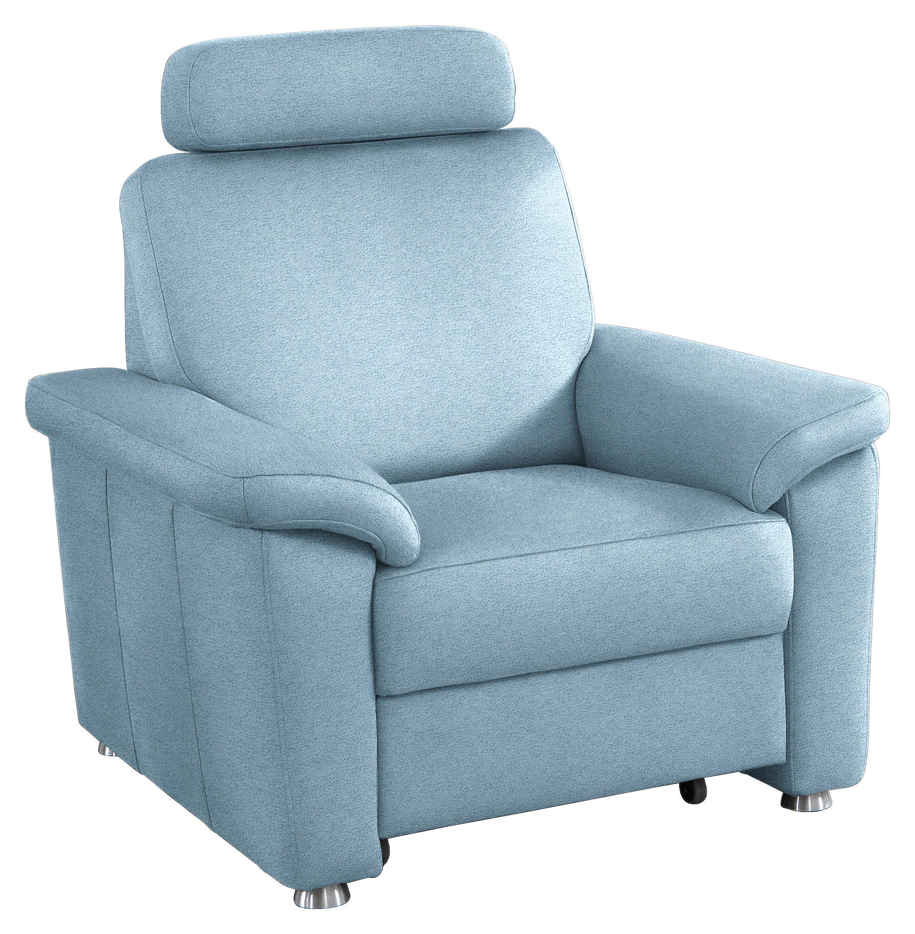 FERNSEHSESSEL in Webstoff Hellblau  - Silberfarben/Hellblau, Konventionell, Textil/Metall (102/91/91-159cm) - Beldomo System