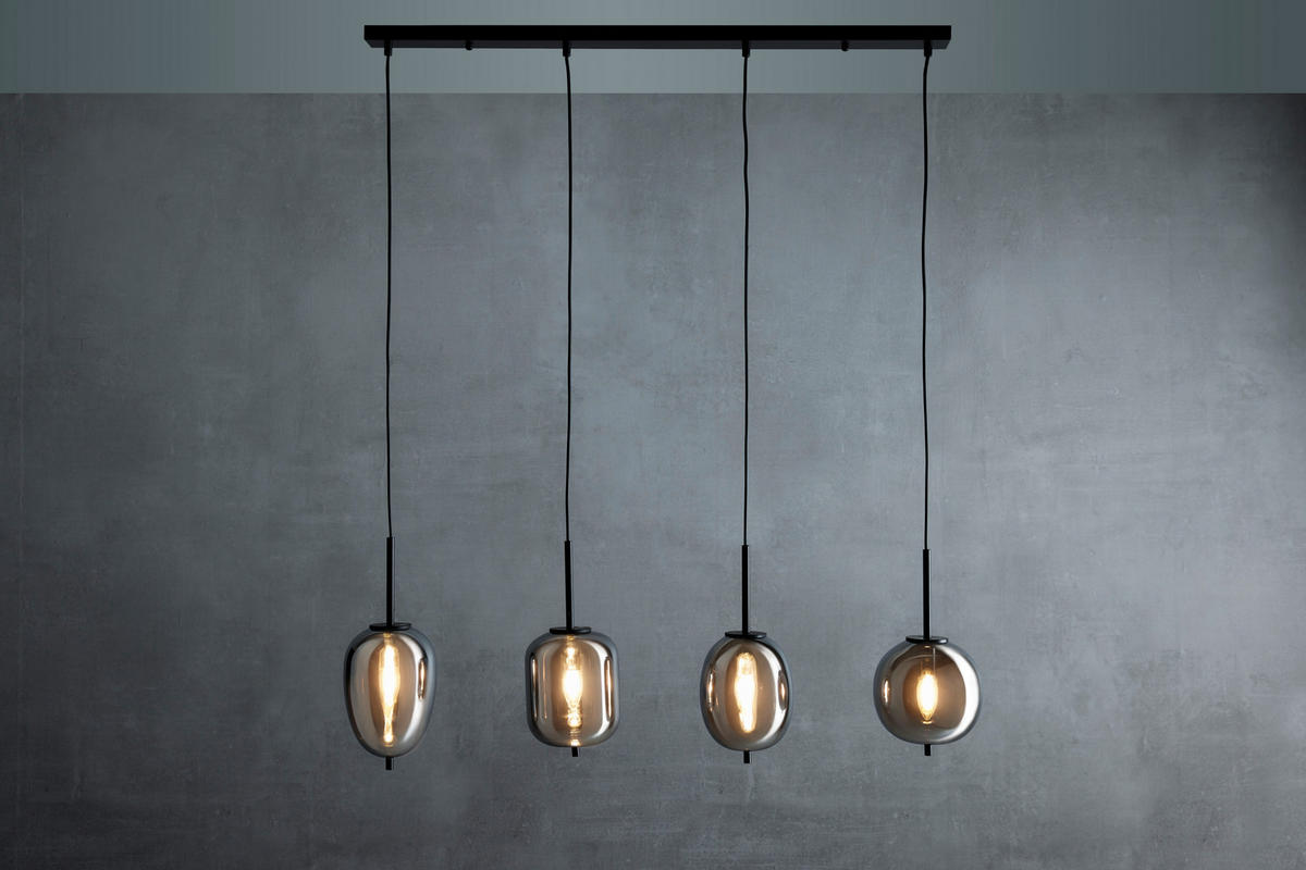 VISEČA SVETILKA     100/18,5/120 cm         E14 - siva/črna, Design, kovina/steklo (100/18,5/120cm) - Globo