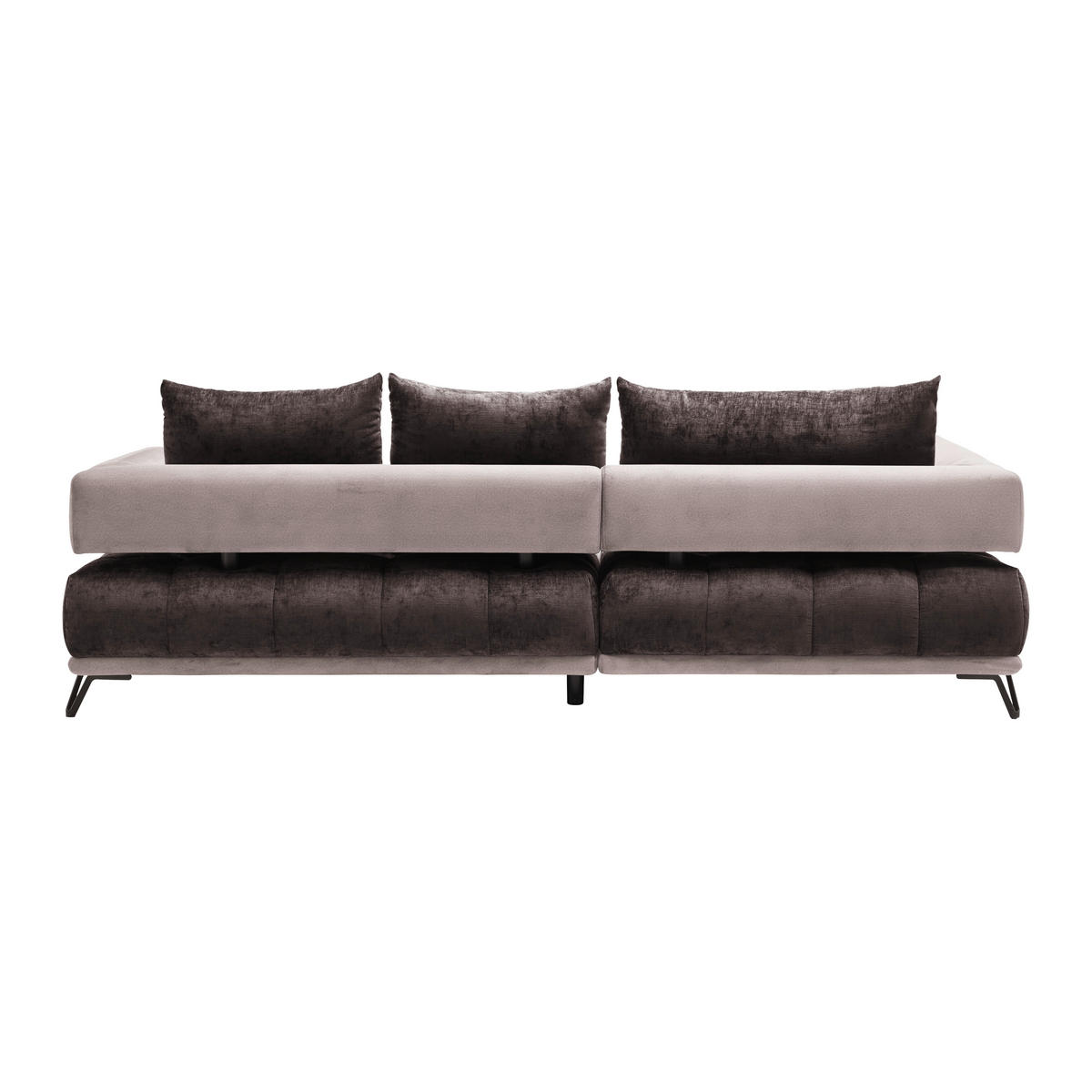 HÖRNSOFFA i brun  - brun/svart, Modern, metall/textil (184/67-87/262cm) - MID.YOU