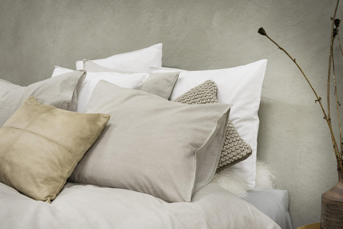 PÅSLAKANSET linneimitation 150/210 cm  - beige, Klassisk, textil (150/210cm)