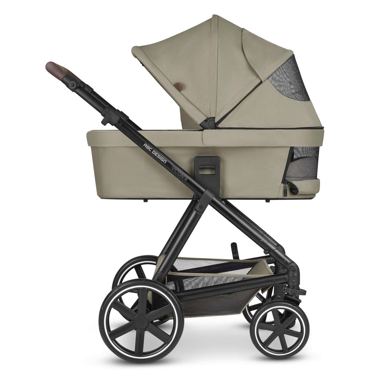 KINDERWAGENSET  Vicon 4  Reed  - Beige/Schwarz, Basics, Textil/Metall (91/61/110cm) - ABC Design
