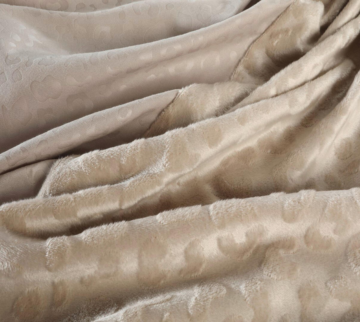 Bettwäsche 2er Set Samt, Flachgewebe 155/220 cm  - Beige, Design, Textil (155/220cm) - Esposa
