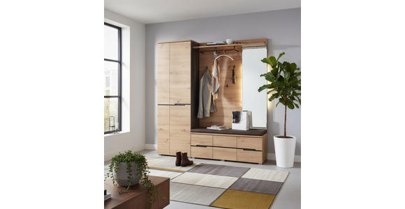 GARDEROBE 3-teilig  in 185/196/37 cm  - Graphitfarben/Eiche Artisan, Design, Holzwerkstoff (185/196/37cm) - Voleo