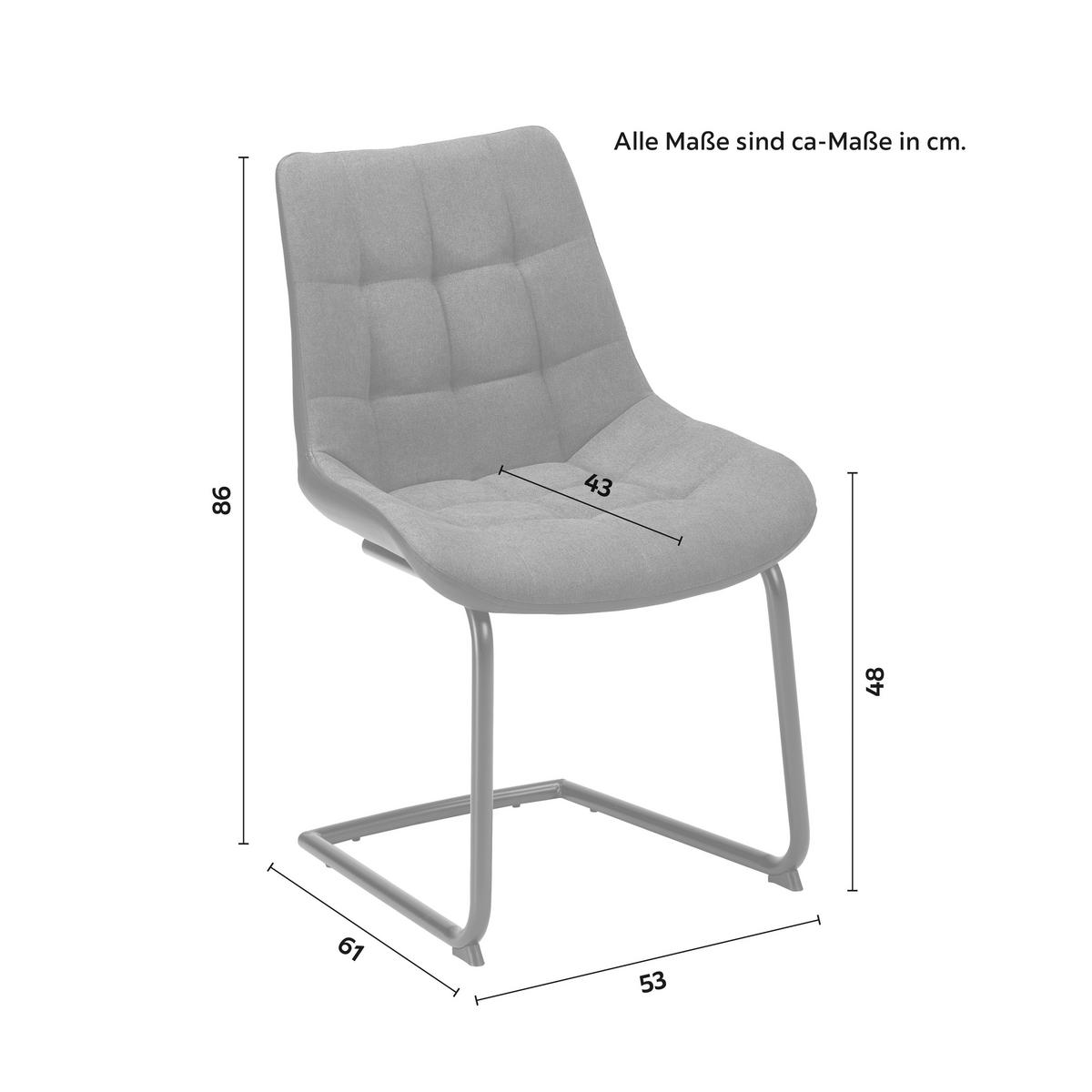 STOLICA  crna, tamno siva  metal, tekstil      - tamno siva/crna, Moderno, metal/tekstil (53/86/61cm) - Carryhome