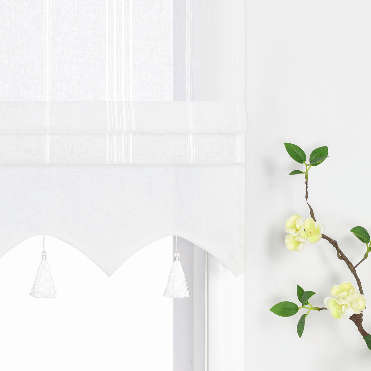 RAFFROLLO  halbtransparent  120/140 cm    - Weiß, Basics, Textil (120/140cm)