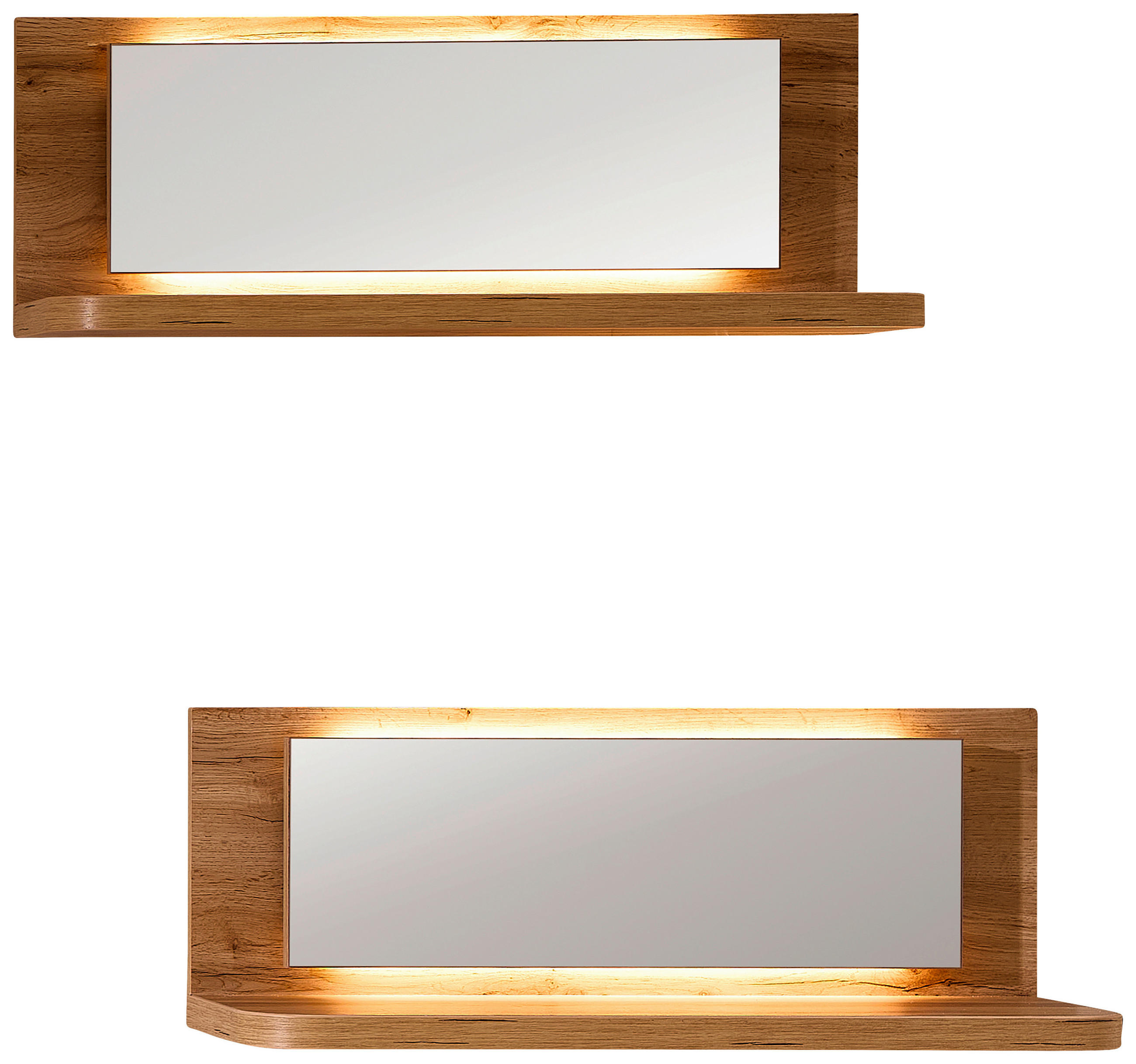 WANDBOARDSET  70/26/24 cm  - Eichefarben, Modern, Glas/Holzwerkstoff (70/26/24cm) - Stylife