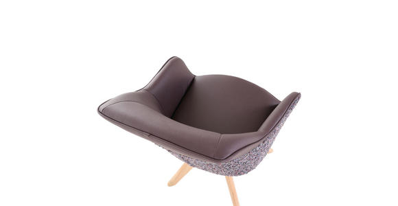 ARMLEHNSTUHL  Sitzfläche 360° drehbar, automatische Rückholfunktion Chenille, Flachgewebe  - Eichefarben/Violett, KONVENTIONELL, Holz/Textil (60/83/65cm) - Landscape