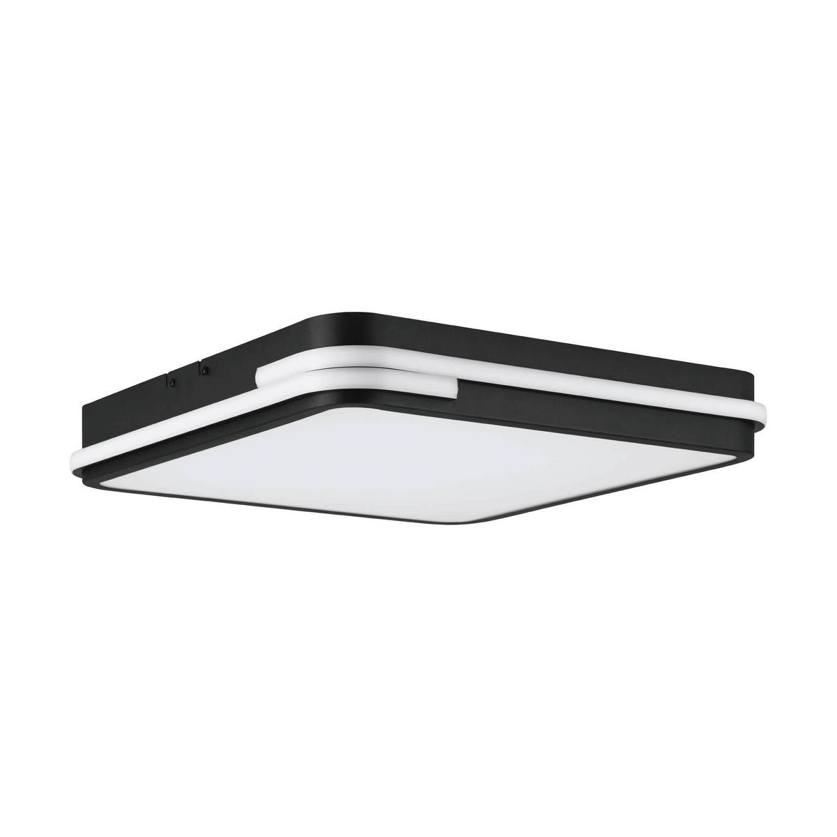 DECKENLEUCHTE Genovese-Z  Smart 47/47/8 cm   - Schwarz/Weiß, Design, Kunststoff/Metall (47/47/8cm) - Eglo