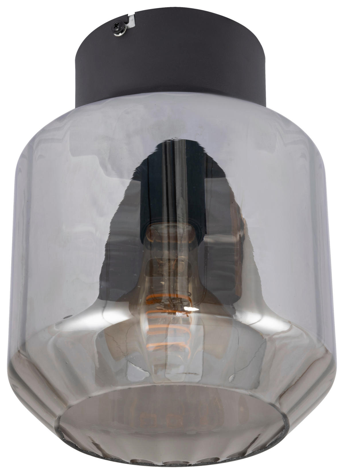 DECKENLEUCHTE  18/23 cm    - Seidengrau/Schwarz, Design, Glas/Metall (18/23cm) - Collet's Monde