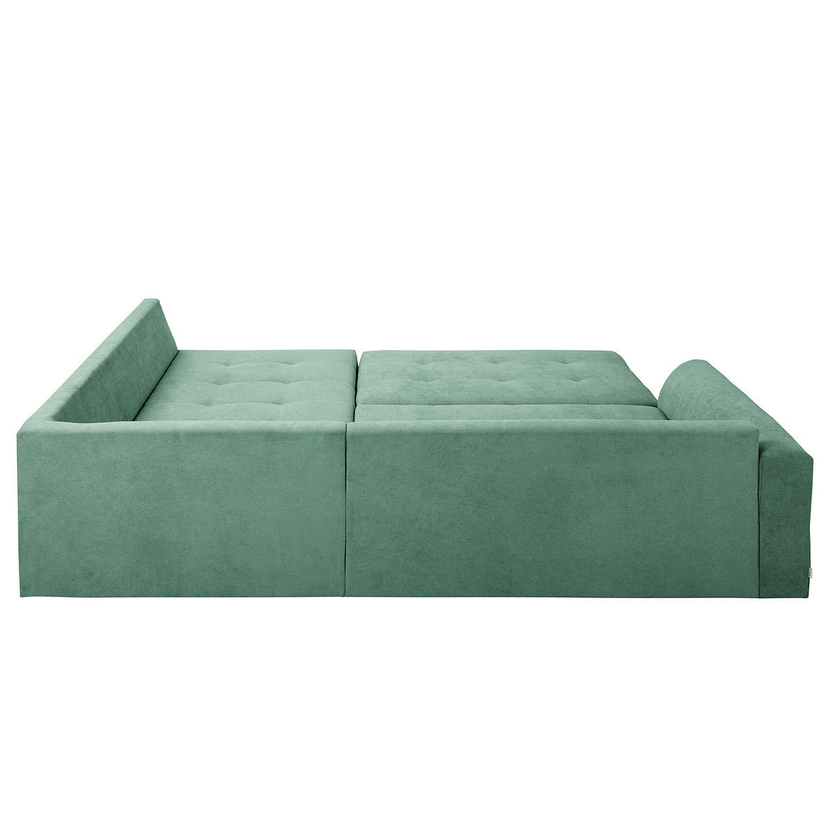 ECKSOFA inkl. Hocker Ariella in Mikrofaser Mintgrün  161/231 cm  - Naturfarben/Mintgrün, Design, Holz/Textil (161/231cm) - Livetastic