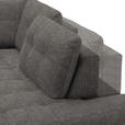 ECKSOFA in Flachgewebe, Leinenoptik Taupe  - Taupe/Schwarz, Design, Textil/Metall (247/208cm) - Xora