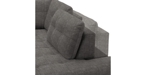 ECKSOFA in Flachgewebe, Leinenoptik Taupe  - Taupe/Schwarz, Design, Textil/Metall (247/208cm) - Xora