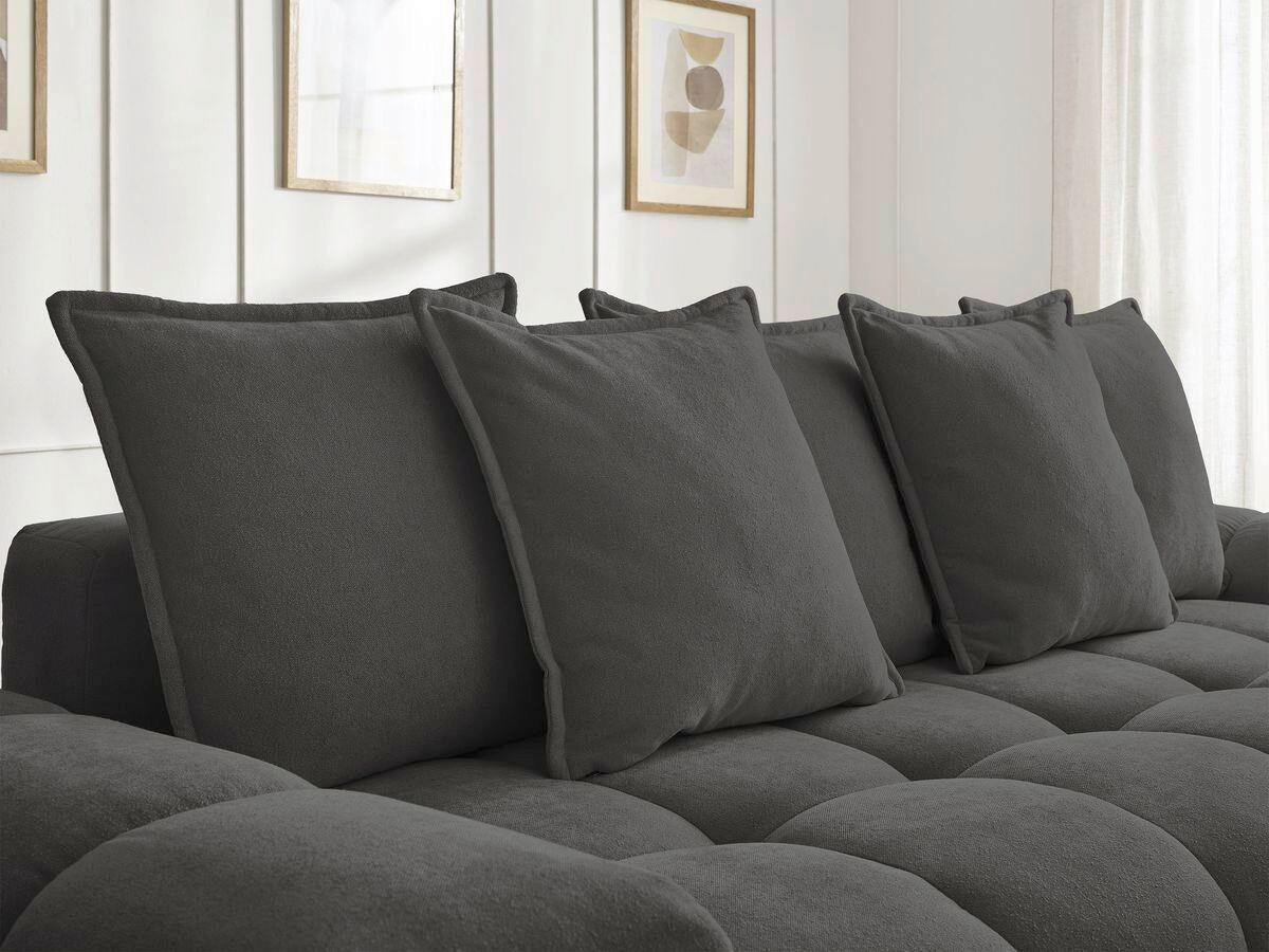 SCHLAFSOFA EVEREST  mit Rücken echt, Armteil links, Armteil rechts Struktur Schwarz  - Schwarz, MODERN, Kunststoff/Textil (278/115/90cm)