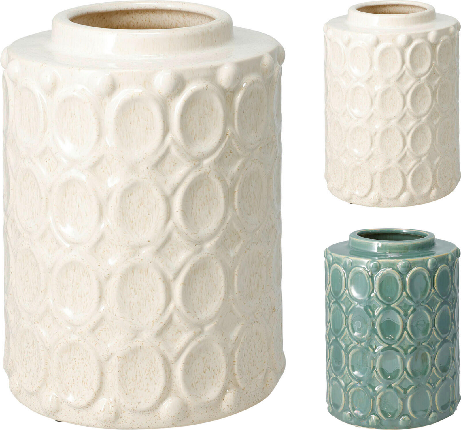 VASE  - Weiß, Design, Keramik (17/22/17cm)