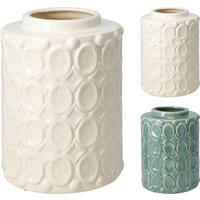 VASE  - Weiß, Design, Keramik (17/22/17cm)