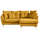 ECKSOFA in Flachgewebe Gelb  210/156 cm  - Gelb/Buchefarben, KONVENTIONELL, Holz/Textil (210/156cm) - Carryhome