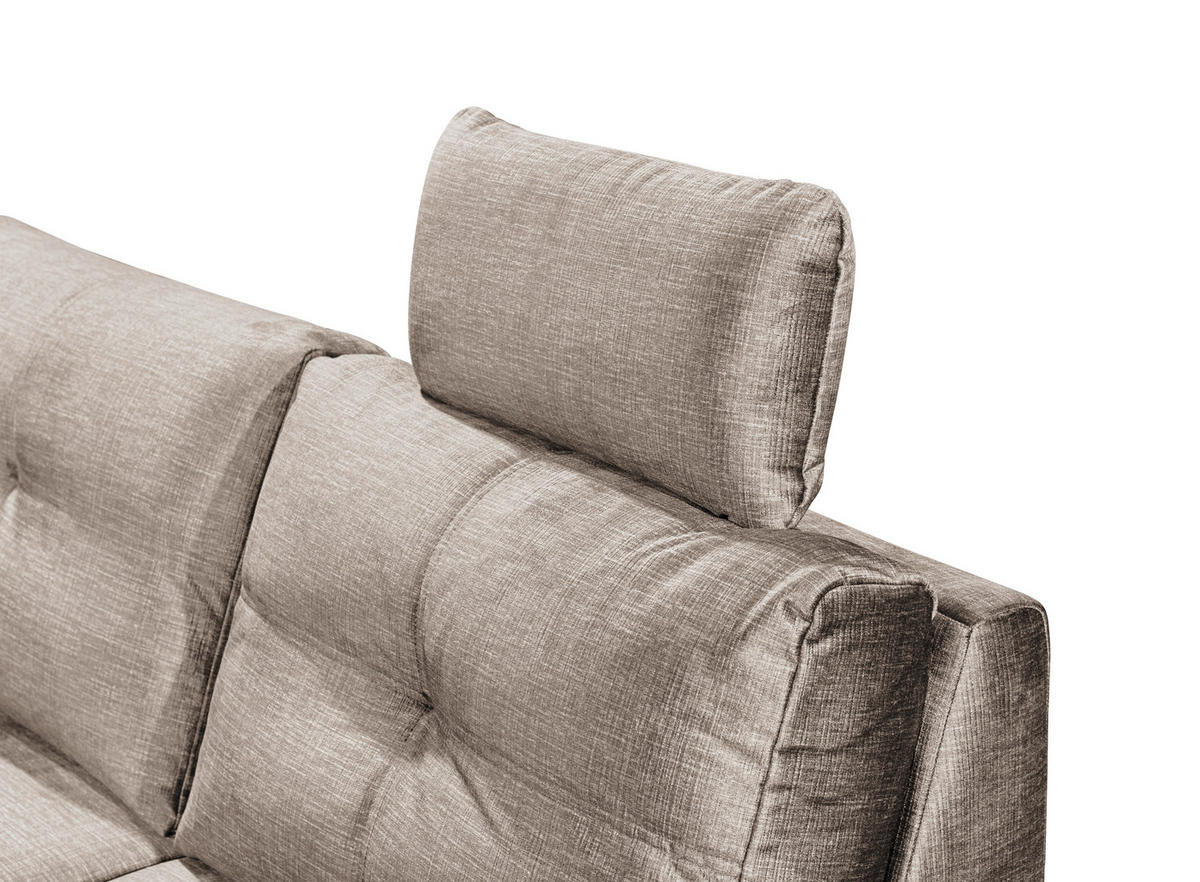 WOHNLANDSCHAFT in Mikrovelours Creme  - Creme/Schwarz, Konventionell, Kunststoff/Textil (217/334/127cm) - Carryhome