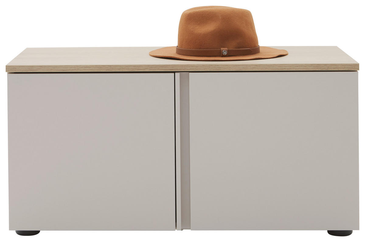 GARDEROBENBANK  in 80/40/38 cm  - Kaschmir/Eichefarben, Design, Kunststoff/Metall (80/40/38cm) - Voleo