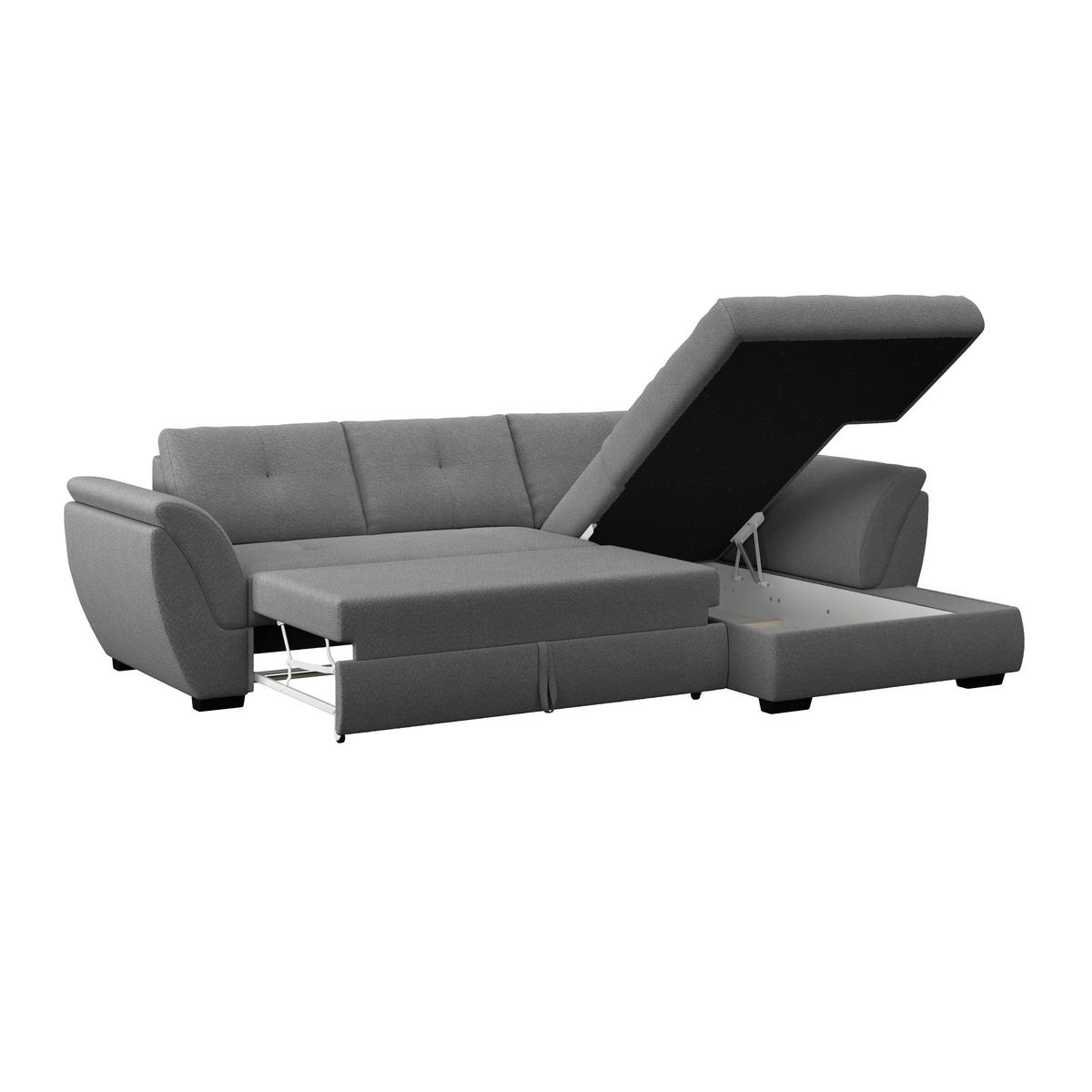 ECKSOFA Anthrazit  - Anthrazit/Schwarz, Konventionell, Textil (278/187cm) - MID.YOU