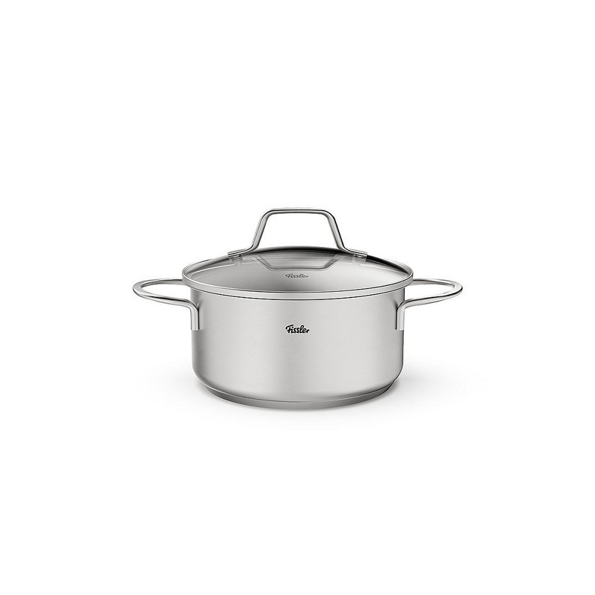 KOCHTOPFSET Sereno 5-teilig  - Edelstahlfarben/Schwarz, Basics, Metall (53/36/33cm) - Fissler