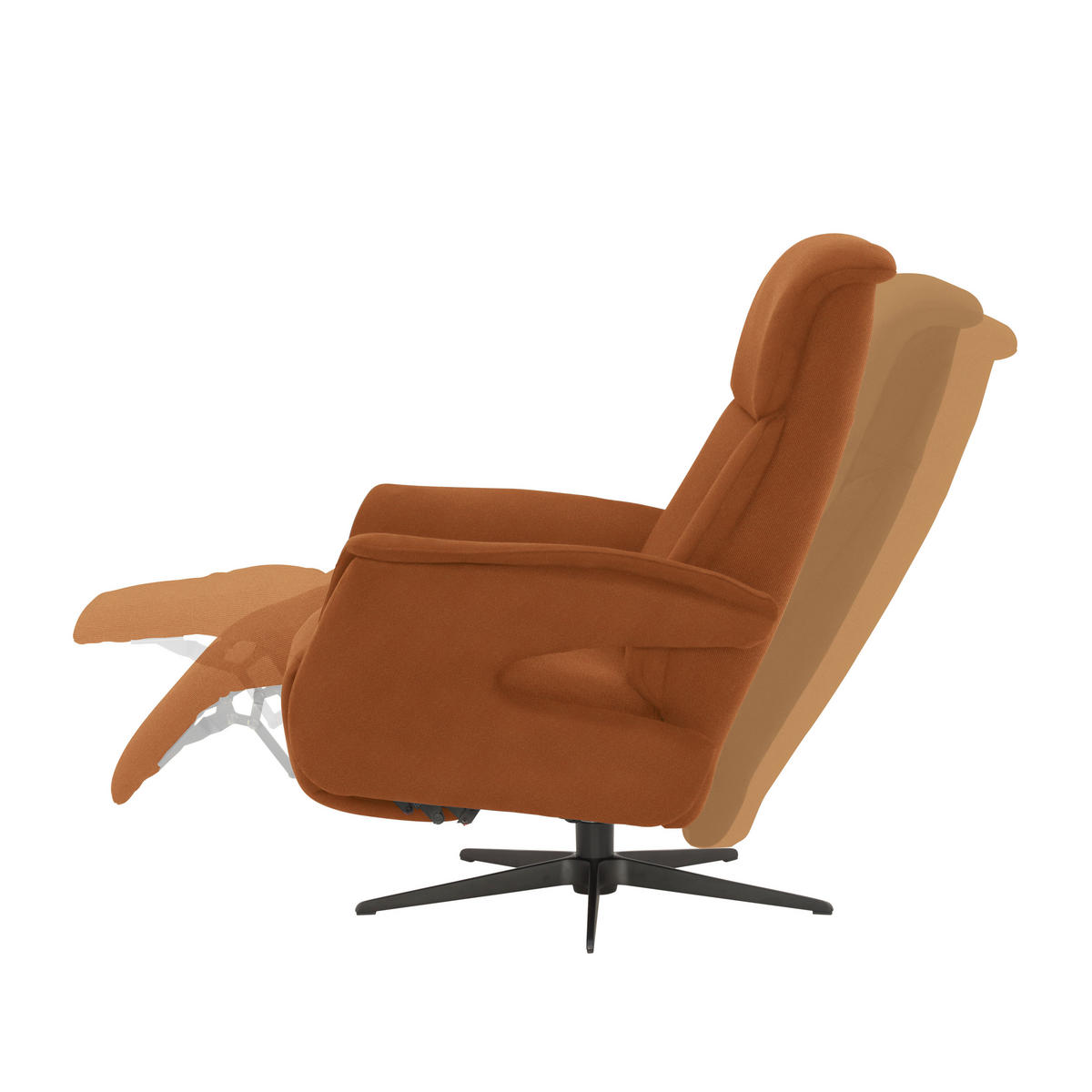 RELAXSESSEL in Textil Braun  - Schwarz/Braun, Design, Textil/Metall (78/101/88cm) - Welnova