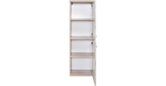 MIDISCHRANK 40/130/35 cm  - Chromfarben/Buchefarben, KONVENTIONELL, Holzwerkstoff/Metall (40/130/35cm) - Xora