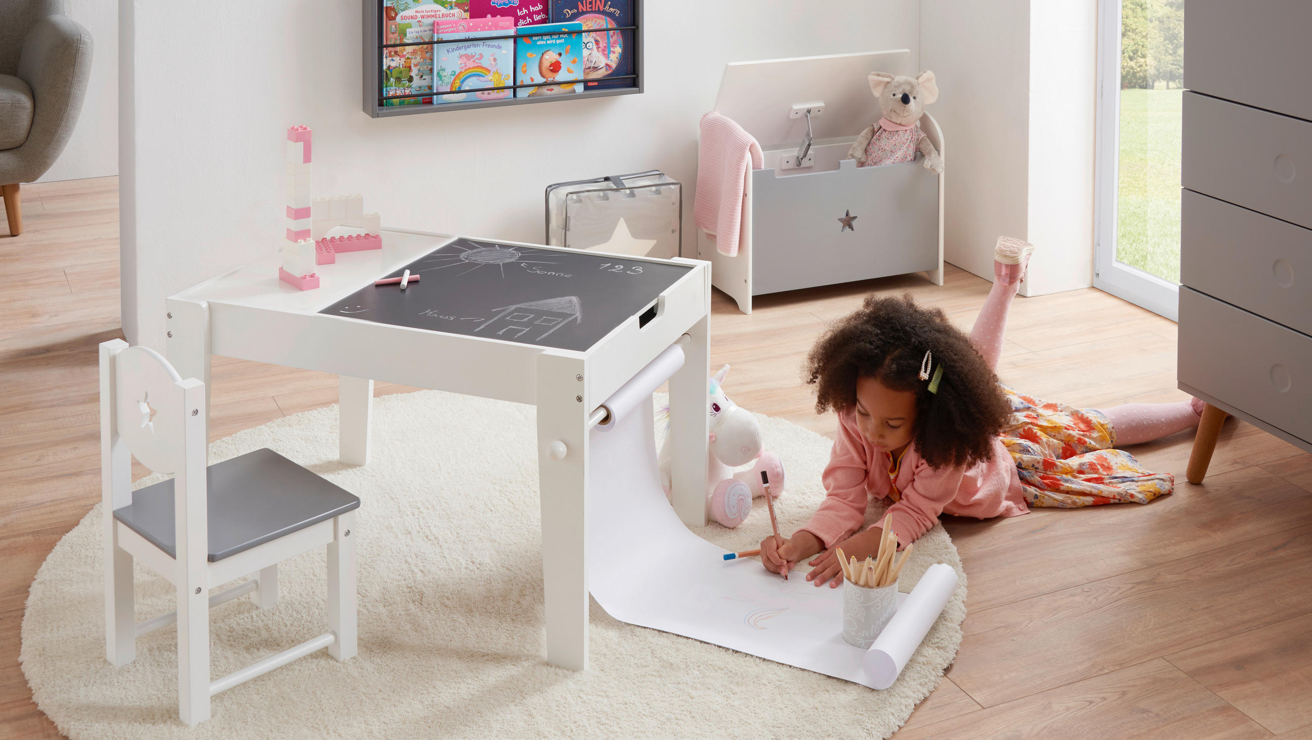 KINDERTISCH - Weiß/Grau, Trend, Holz/Holzwerkstoff (78/54,4/50cm) - My Baby Lou