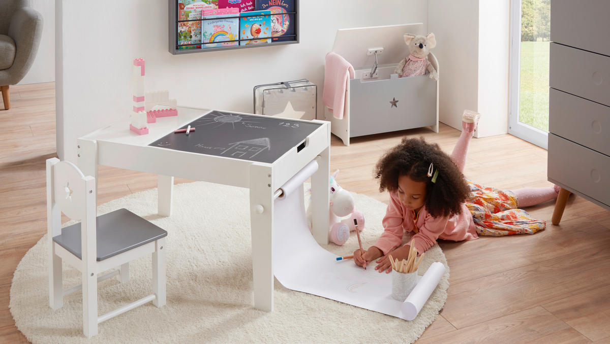 KINDERSTUHL - Weiß/Grau, Trend, Holz/Holzwerkstoff (28/53,3/29,7cm) - My Baby Lou