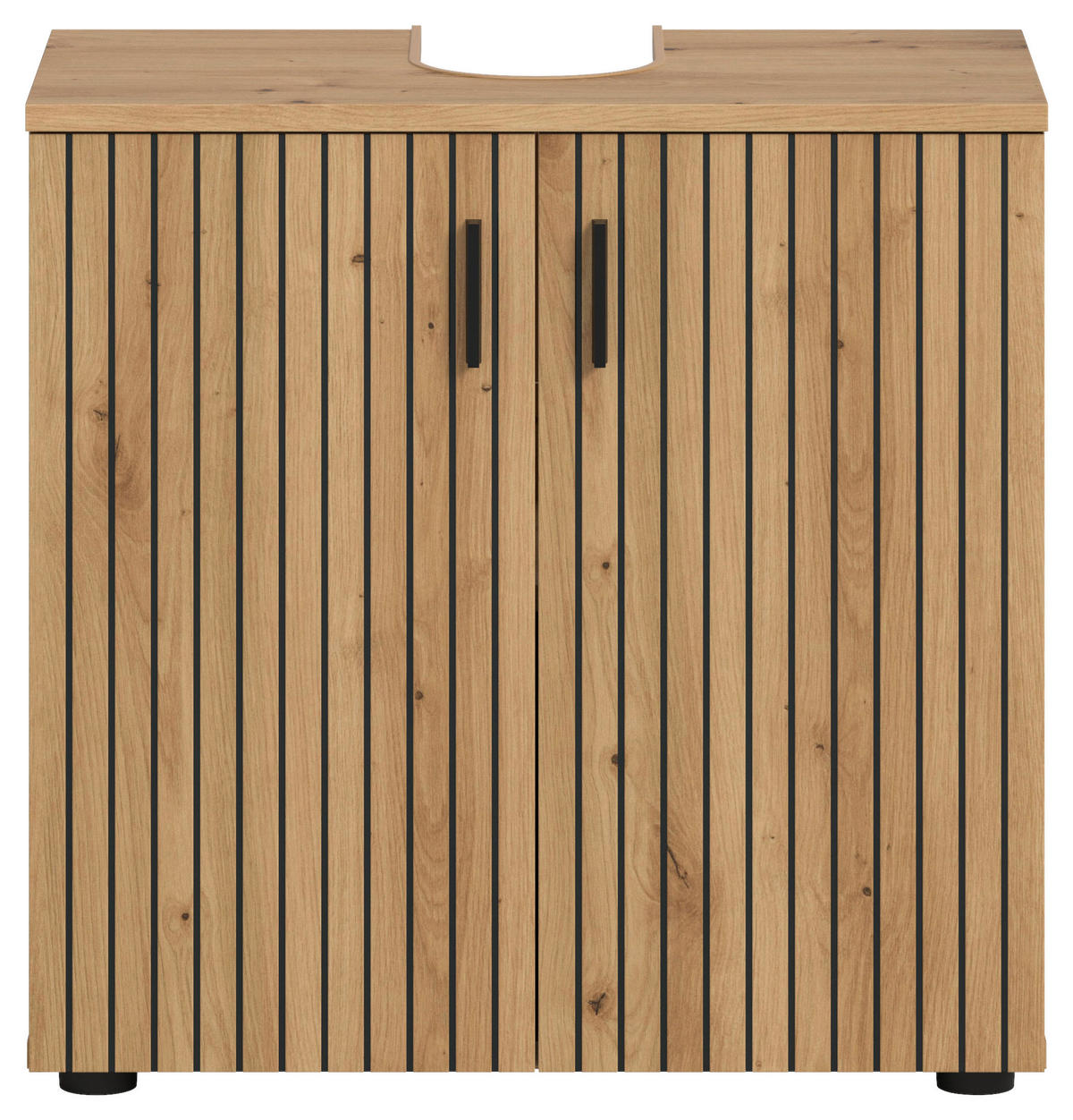 WASCHBECKENUNTERSCHRANK 60/59/30 cm  - Schwarz/Eiche Artisan, Basics, Holzwerkstoff/Kunststoff (60/59/30cm) - MID.YOU