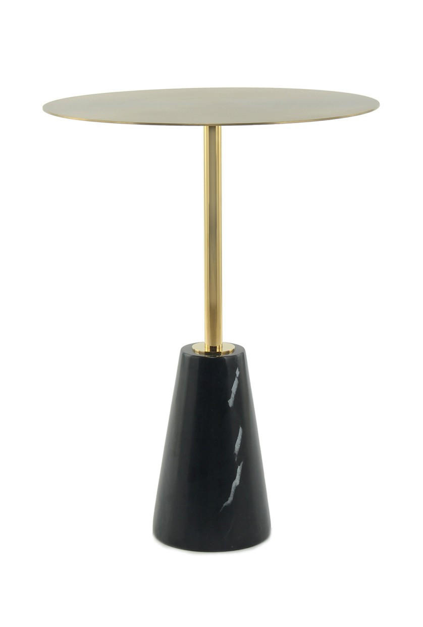BEISTELLTISCH Schwarz, Goldfarben  - Goldfarben/Schwarz, Design, Glas/Stein (40 cm/53 cm/40 cmcm) - Kayoom