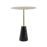 BEISTELLTISCH Schwarz, Goldfarben  - Goldfarben/Schwarz, Design, Glas/Stein (40 cm/53 cm/40 cmcm) - Kayoom