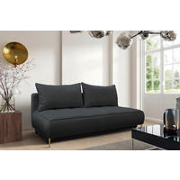 SCHLAFSOFA Velours Graphitfarben  inkl. Bettkasten  - Goldfarben/Graphitfarben, Design, Textil/Metall (200/90/97cm) - MID.YOU