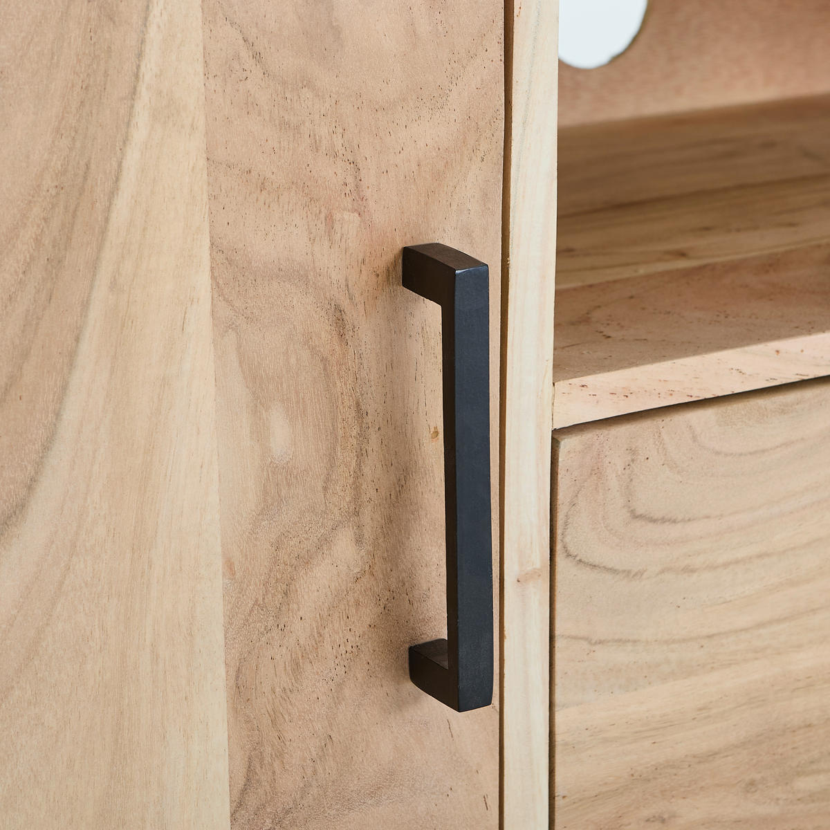 LOWBOARD  160/55/40 cm 1 Schublade(n) stehend  - Schwarz/Akaziefarben, Design, Holz/Metall (160/55/40cm) - Livetastic