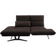 ECKSOFA in Echtleder Braun  - Gelb/Schwarz, Design, Leder/Metall (130/210cm) - Dieter Knoll