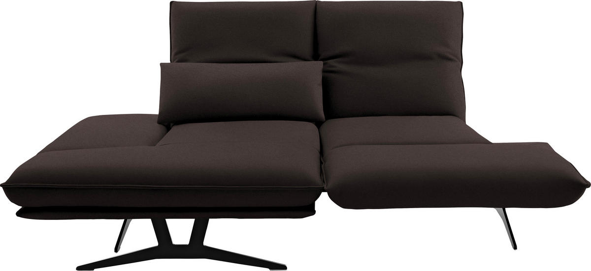 ECKSOFA in Echtleder Braun  130/210 cm  - Gelb/Schwarz, Design, Leder/Metall (130/210cm) - Dieter Knoll