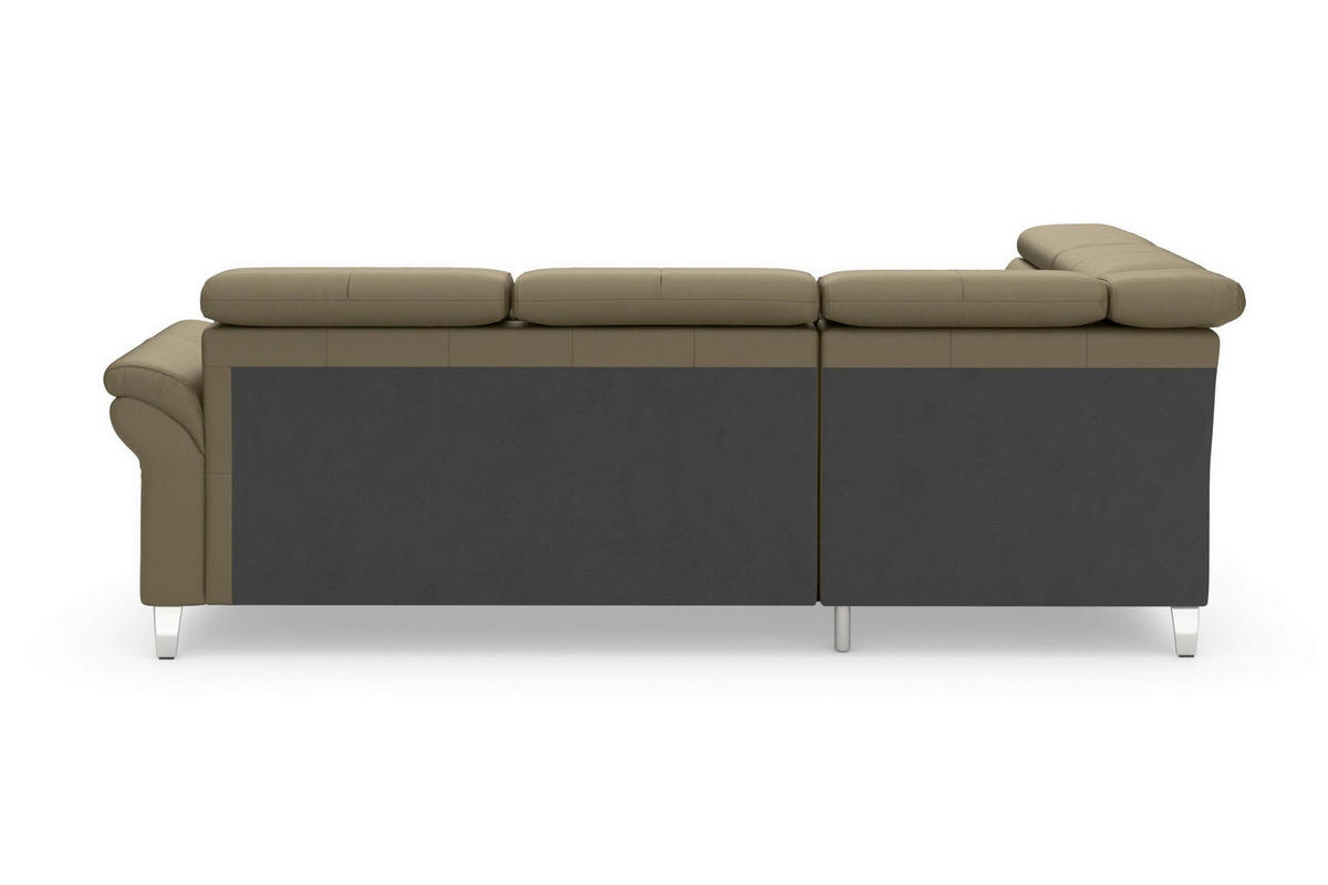 ECKSOFA 194/245 cm ARNGAST E in Echtleder Olivgrün Kopfteilverstellung  194/245 cm  - Chromfarben/Olivgrün, Basics, Leder/Textil (194/245cm) - Sit & More