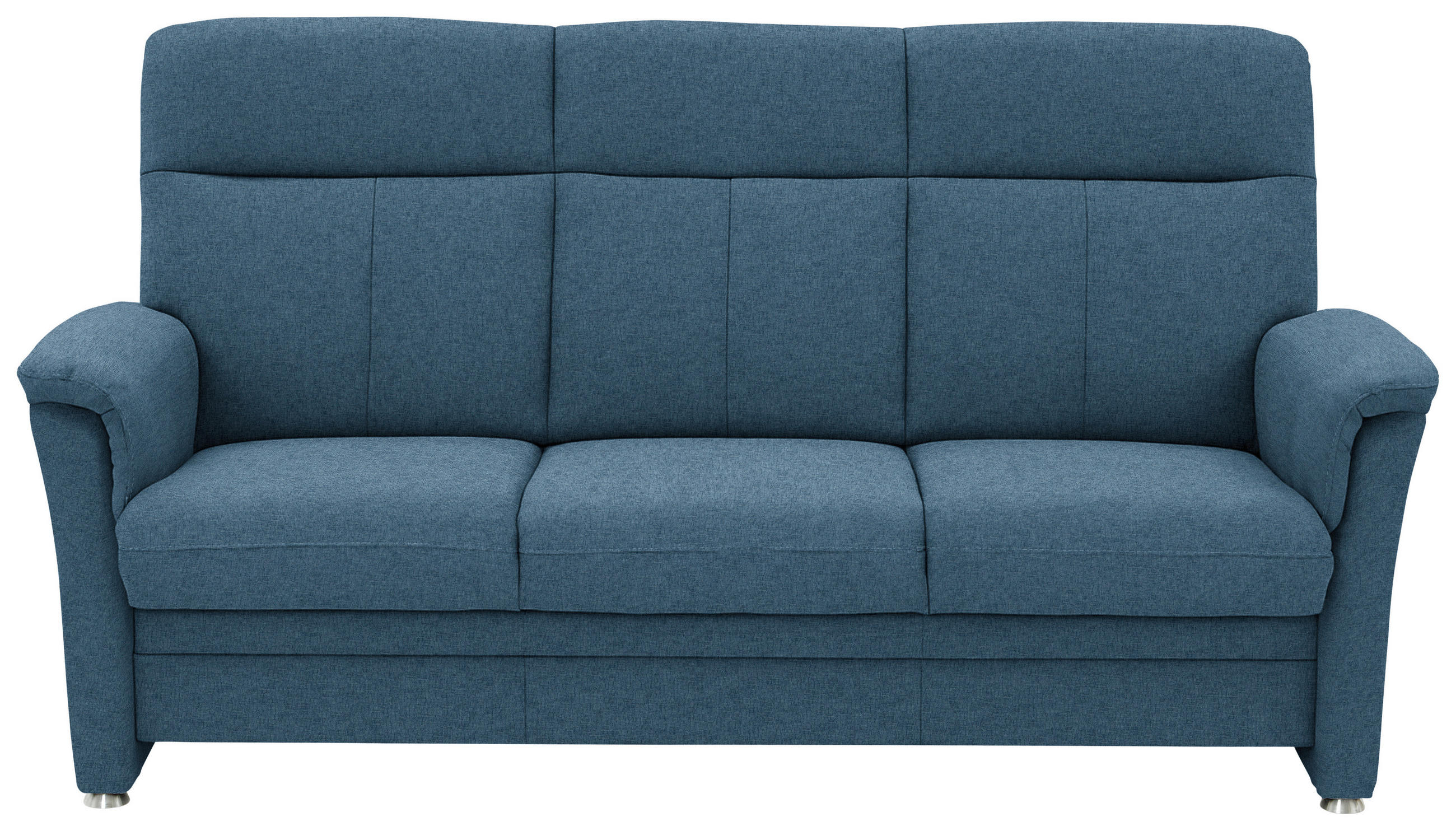 3-SITZER-SOFA  in Flachgewebe Blau  - Blau/Alufarben, KONVENTIONELL, Textil/Metall (194/100/89cm) - Beldomo Comfort