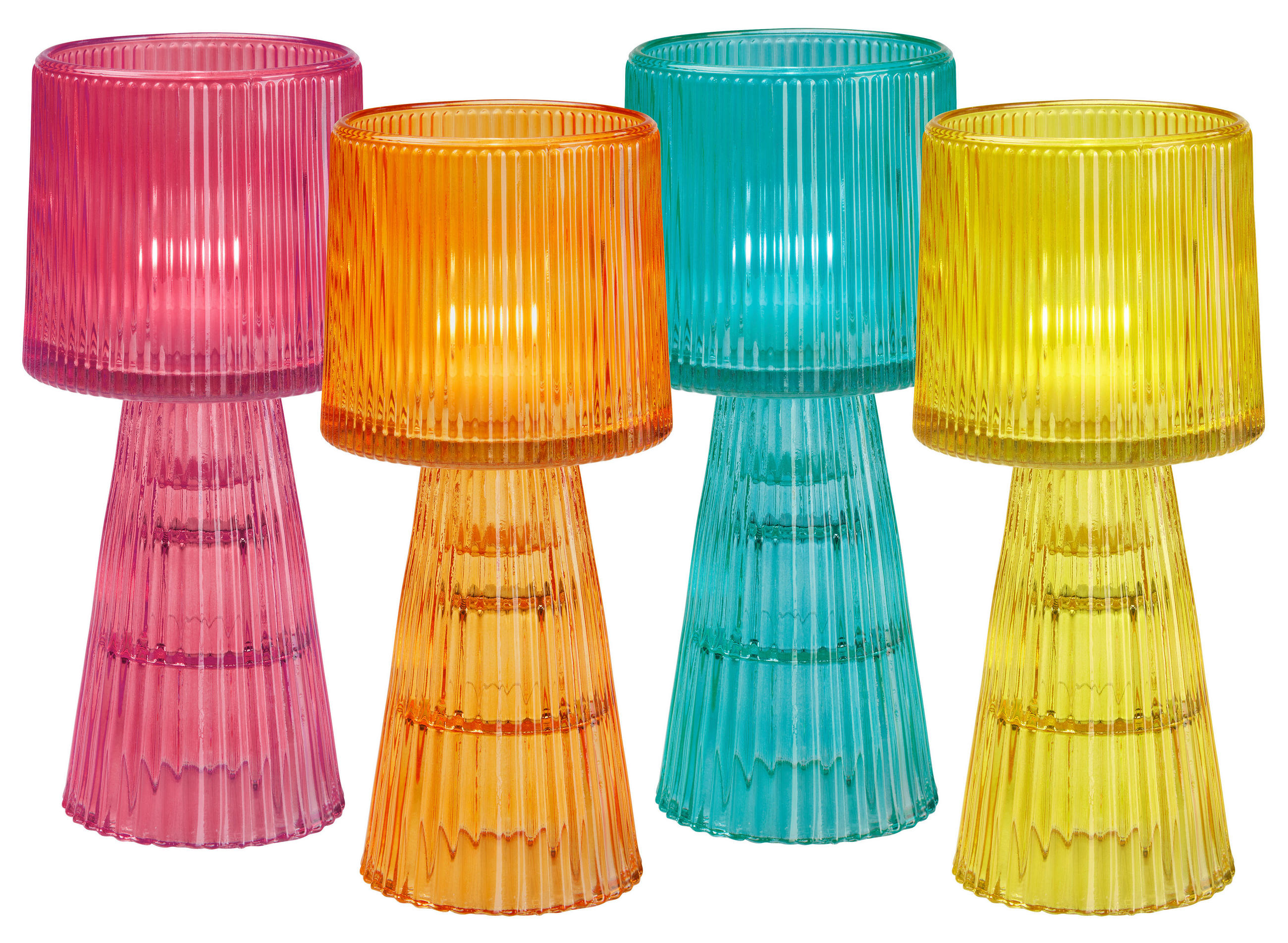 TEELICHTHALTER - Blau/Pink, Design, Glas (7,8/17/7,8cm)