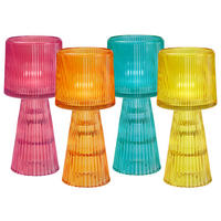 TEELICHTHALTER - Blau/Pink, Design, Glas (7,8/17/7,8cm)