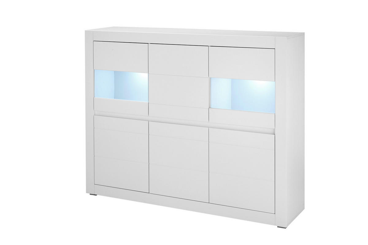 HIGHBOARD , 165/132/42 cm,  - Eichefarben/Silberfarben, Design, Holzwerkstoff/Kunststoff (165/132/42cm) - MID.YOU
