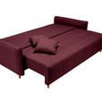SCHLAFSOFA in Webstoff Dunkelrot  - Eichefarben/Dunkelrot, Design, Holz/Textil (227/98/113cm) - Carryhome