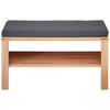 GARDEROBENBANK  in 90/48/40 cm  - Anthrazit/Buchefarben, Natur, Holzwerkstoff/Textil (90/48/40cm) - Linea Natura
