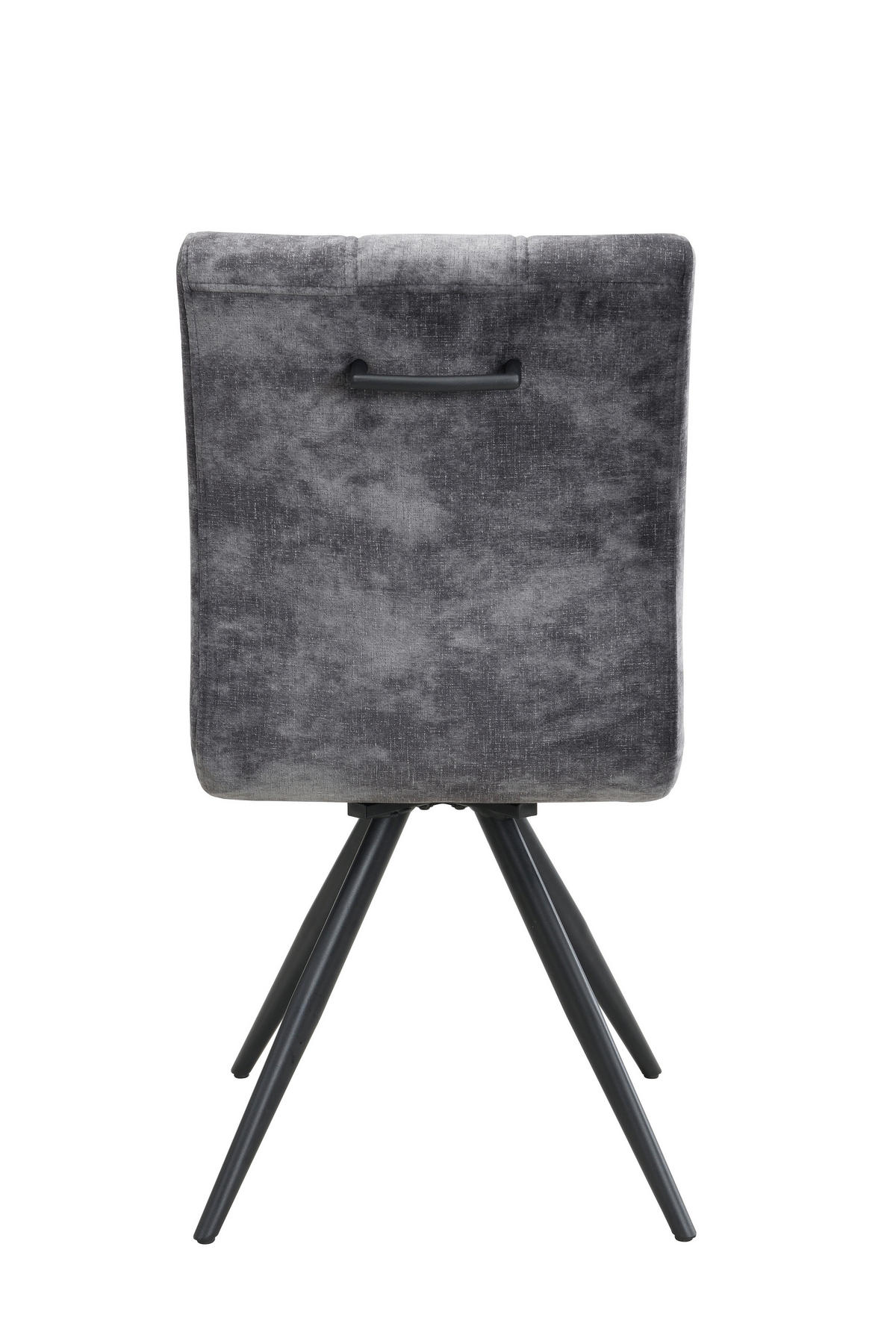 STUHL-SET 4 Stück erweiterbar, Sitzfläche 360° drehbar Samt, Mikrofaser  Anthrazit  - Anthrazit/Schwarz, MODERN, Textil/Metall (44/89/67cm) - P & B