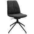 STUHL  Beinauswahl, Sitzfläche 360° drehbar Flachgewebe  - Anthrazit, Design, Textil/Metall (46/85-88/55cm) - Johann Jakob