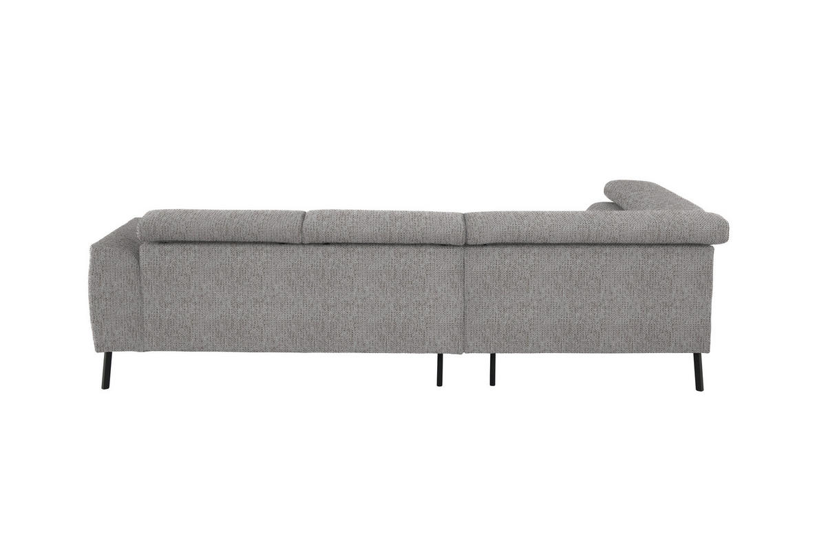 ECKSOFA in Webstoff Taupe  - Taupe/Schwarz, Design, Textil/Metall (205/280cm) - MID.YOU
