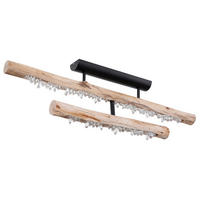 LED-DECKENLEUCHTE 30 W    100/8/30 cm  - Klar/Schwarz, Natur, Holz/Kunststoff (100/8/30cm) - Globo