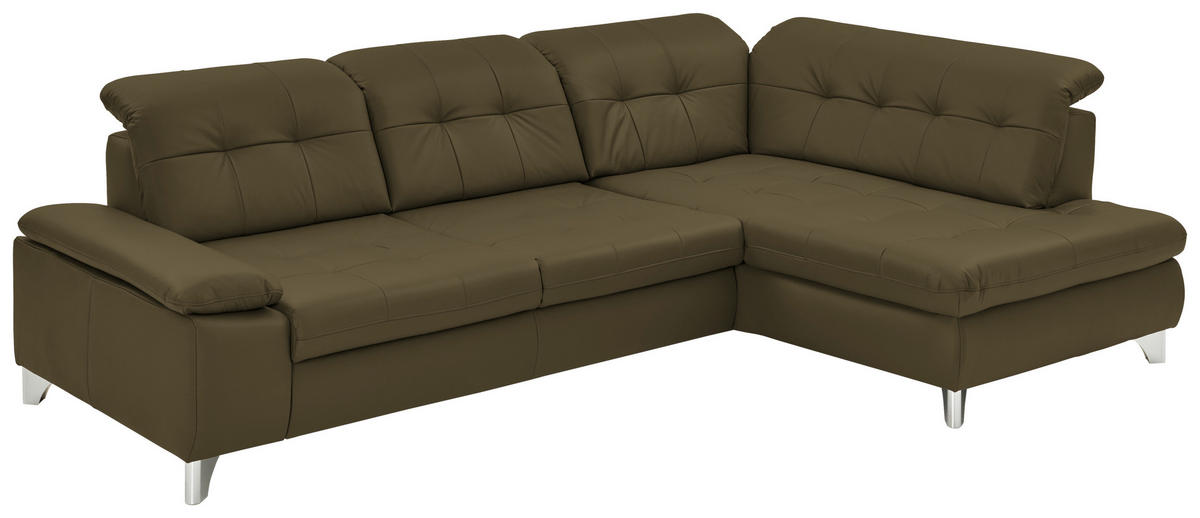 SAROKKANAPÉ bőr zöld  - alumínium színű/zöld, Design, bőr/fém (309/211cm) - Beldomo Speed