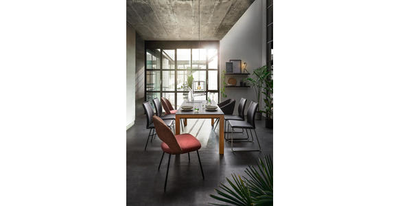 ESSTISCH in Holz, Kunststoff 180(280)/90/75 cm - Eichefarben/Graphitfarben, Design, Holz/Kunststoff (180(280)/90/75cm) - Dieter Knoll