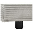 ECKSOFA  in Cord Hellgrau  265/224 cm  - Hellgrau/Schwarz, Design, Kunststoff/Textil (265/224cm) - Hom`in