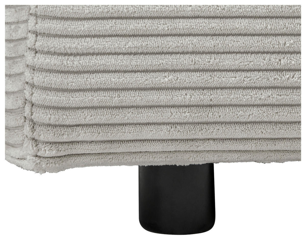 ECKSOFA in Cord Hellgrau  265/224 cm  - Hellgrau/Schwarz, Design, Kunststoff/Textil (265/224cm) - Hom`in